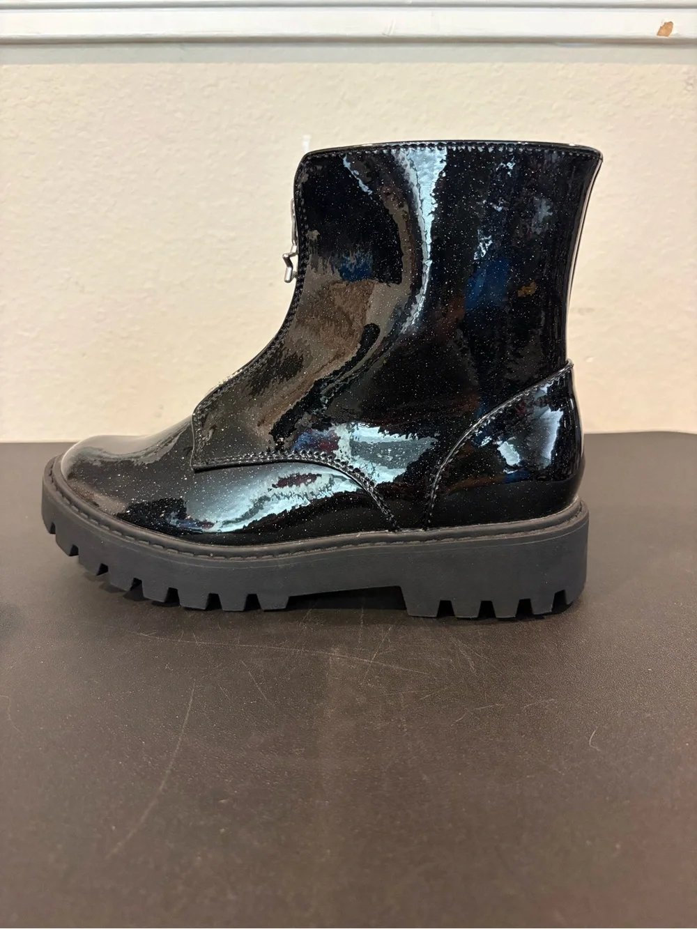 Art Class Myra Chelsea Combat Boots Sparkle Black Several Youth Sizes Available
